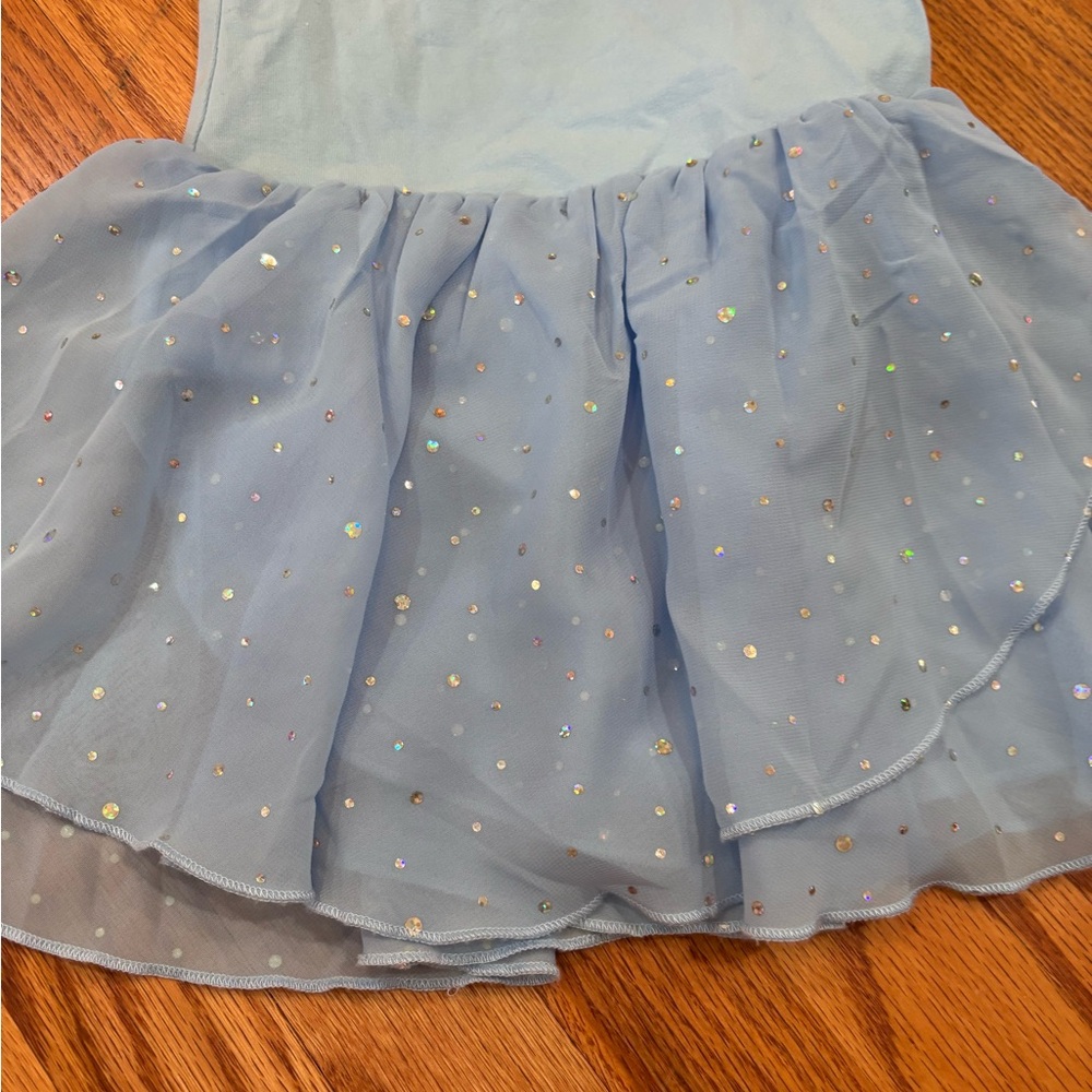 Arshiner Flutter Sleeve Blue Ballet Dance Leotard Sz 140 6-7Y - Picture 2 of 6